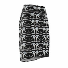 Eye of Rah Midi  Skirt - Black