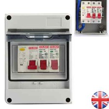 2 Way Garage Shed Camper Van Caravan Consumer Unit Fuses Box with RCD + 2x MCB