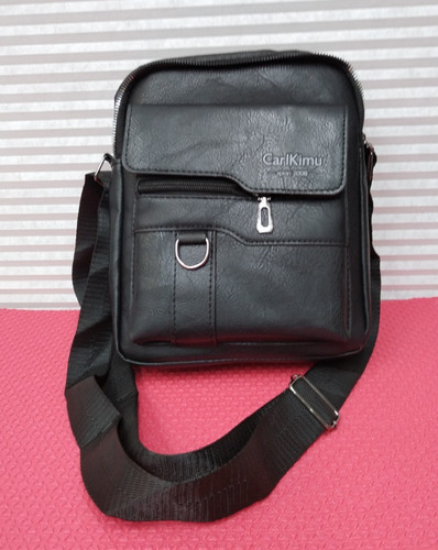 Black leather crossbody - black,
