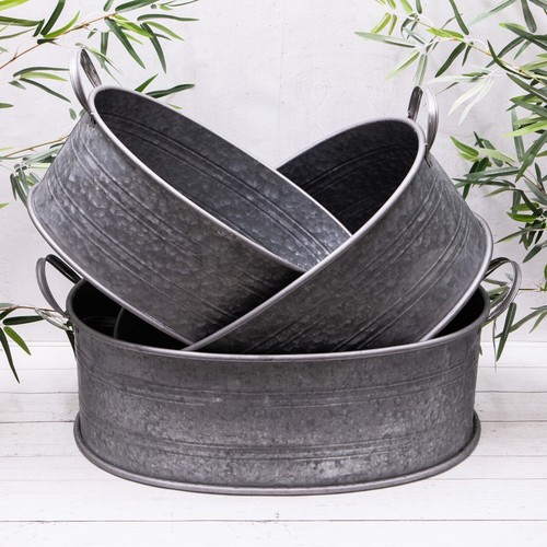 Large oval metal - oval, garden