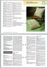 Aran Cushion Covers - Home - 1979 Odhams Knitting Collection Pattern Card