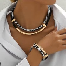 Black White Rope Necklace