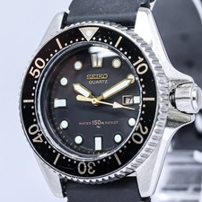 **Exc+5** Vintage 1981 SEIKO Mini Diver 150m 2625-0010 Quartz Black 36mm Women's
