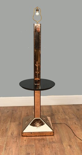 Art deco floor - lamp, glass