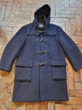 Vintage 1970s Navy Blue Gloverall Duffle Coat Made In England 38”