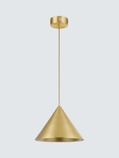 John Lewis Dimmable Matteo LED Cone Pendant Ceiling Light - Gold (Scratched)