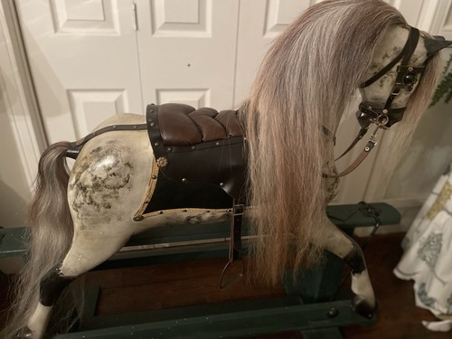 Wooden rocking horse vintage - wooden,