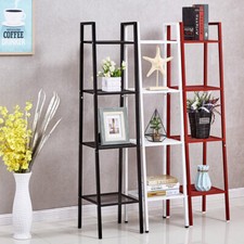 Ladder Shelf Bookcase 4 Tier Display Storage Shelving Unit Plant Stand Bookshelf