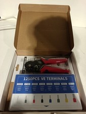 Ferrule Crimping Tool Kit,  0.25-10Mm² Self-Adjustable Ratchet Bootlace Crimper