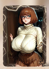 🍑WAIFU-210B2🍑,Sexy,Ecchi,Hentai Scooby Velma Inspired ,Anime,NSFW,Waifu Card😍