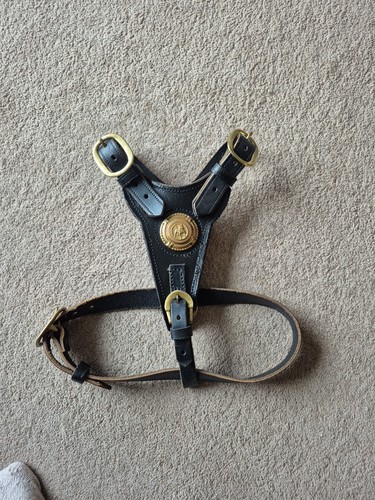 Genuine leather dog harness - leather,