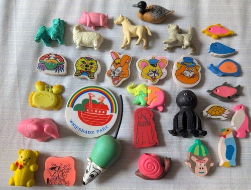 1980s vintage novelty - vintage, erasers