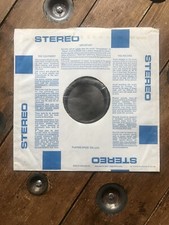 Vintage DECCA BLUE BLOCKS STEREO Poly-Lined Die-Cut Inner Sleeve Authentic USED