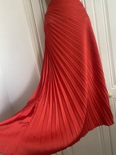 M&S Hollywood Style  midi skirt szS 8 red accordion pleated floaty Party