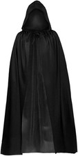 Zngou 1 Pc Black Hooded Cape