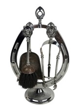 Vintage Chrome Ianthe Fireside Companion Set Horse Shoe Design Mid Century 16"