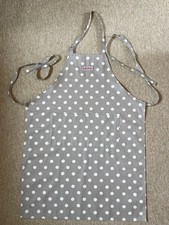 Cath Kidston Button Spot Grey 100% Coated Cotton Apron  (BNWOT)