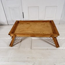 Bamboo Wooden Bed Tray Table With Folding Legs Portable Breakfast Serving Tray.