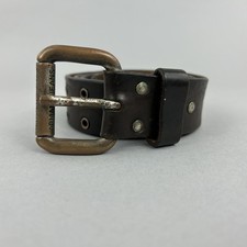 Armani Jeans Brown Leather Jeans Casual Gothic Studded Belt Size 41" Long Length