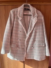 MissGuided white & blue tweed