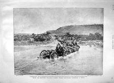 Original Old Antique Print 1900 Redvers Buller Klip River War Map China M 20th