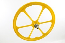 Old School BMX 20" Yellow Bernardi Mag 6 Spoke Rear Wheel 80's Made Italian Nos