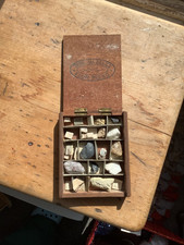 vintage old wooden box of rock