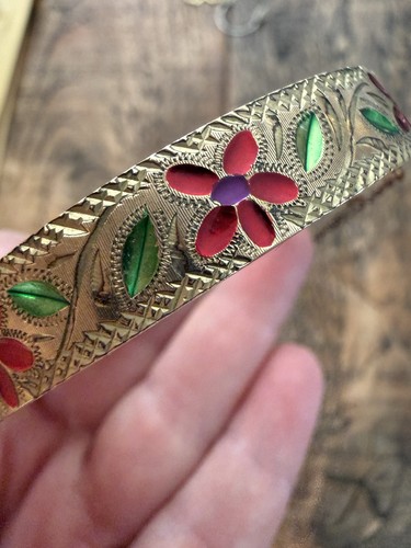 Vintage rolled gold 60s enamel - rolled,