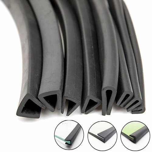 Black shaped rubber seal - u-shaped,