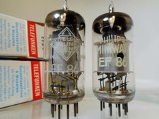 PAIR OF TELEFUNKEN EF86 6267 SILVER PLATES Diamond ◊
