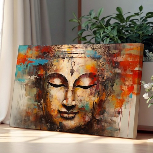 Buddha abstract framed canvas - buddha,