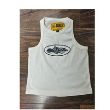 Corteiz Alcatraz Guerillaz Womens Tank Top Vest Cream UK Small 