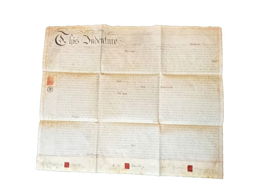 Victorian vellum indenture - vellum,