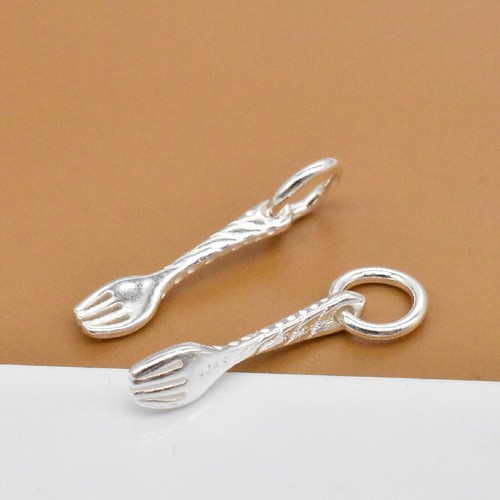 Sterling silver tiny fork - silver,