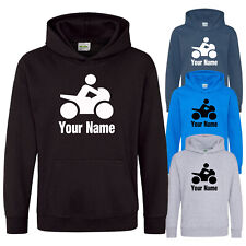 Childs Hoodie Motorbike Hoodie Personalised Kids Bike Hoody Boys Girls