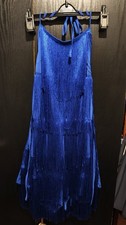 Blue Show Girl Tassel Halter neck Dance Costume Dress.