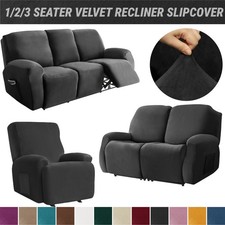 Stretch Velvet Sofa Recliner