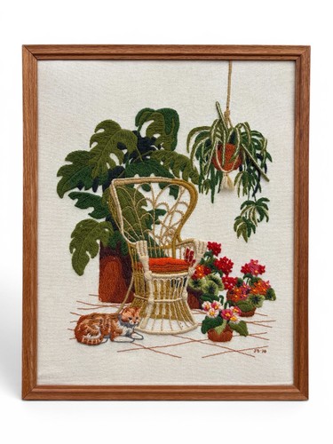 Vintage 1970s crewel - vintage,