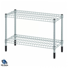 IKEA OMAR Shelving Unit Kitchen Storage 2 Tier Heavy Duty Galvanised 60x25x40cm