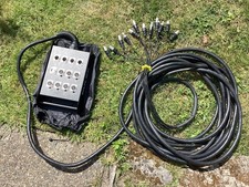 Pulse 15m XLR Multicore Stage Box Wall Mountable 8/4 12  way, black.