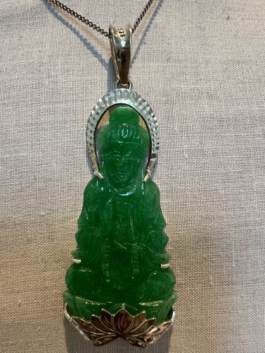 Real silver jade buddha - real,