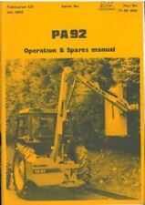 McCONNEL PA92 HEDGETRIMMER HEDGECUTTER OPERATORS AND PARTS MANUAL