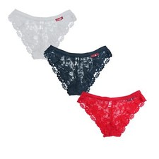 3/6 PK  Women Sexy Floral Lace Panties Cheeky Thongs G-String Tanga Assort Color