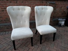 Dining Chairs - 2 Chairs - Used - Light Grey Suede - Stud Detailing