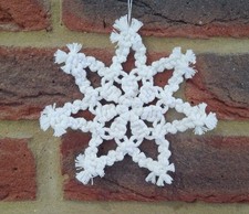 Snowflake Macrame Decoration Hand Made