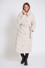 Women's Long Cream Puffer Coat