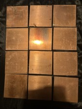 12 X Copper 1mm Thick Sheet Plate Square 4x4 Jewellery Metal Craft Enamelling 