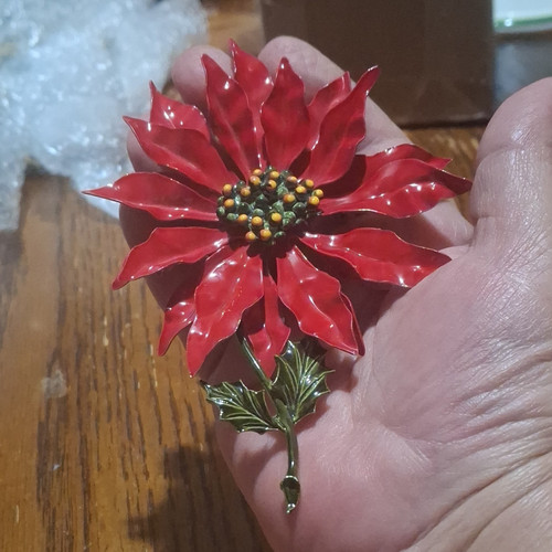 Vtg gold tone red green - vtg,