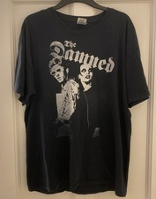 The Damned Black T-Shirt Capt Sensible Vanian Punk Size Large Gildan 100% Cotton
