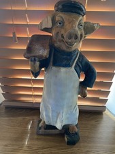 Antique Advertising Butcher's Shop Window Counter Display Large Pig Statue 50cm
